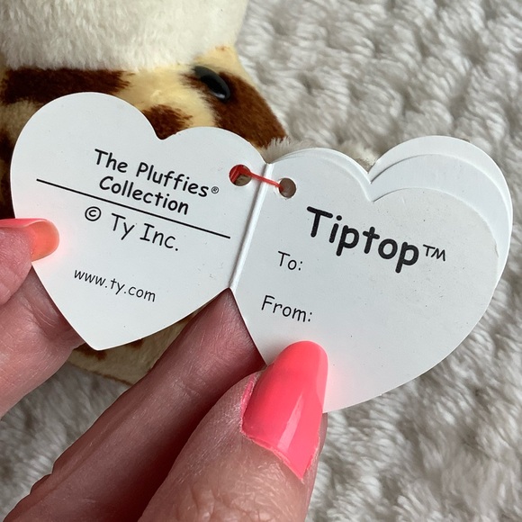 Ty Pluffies Collection Tiptop Plush Giraffe Stuffed Animal Toy w Hang Tag - Picture 9 of 15